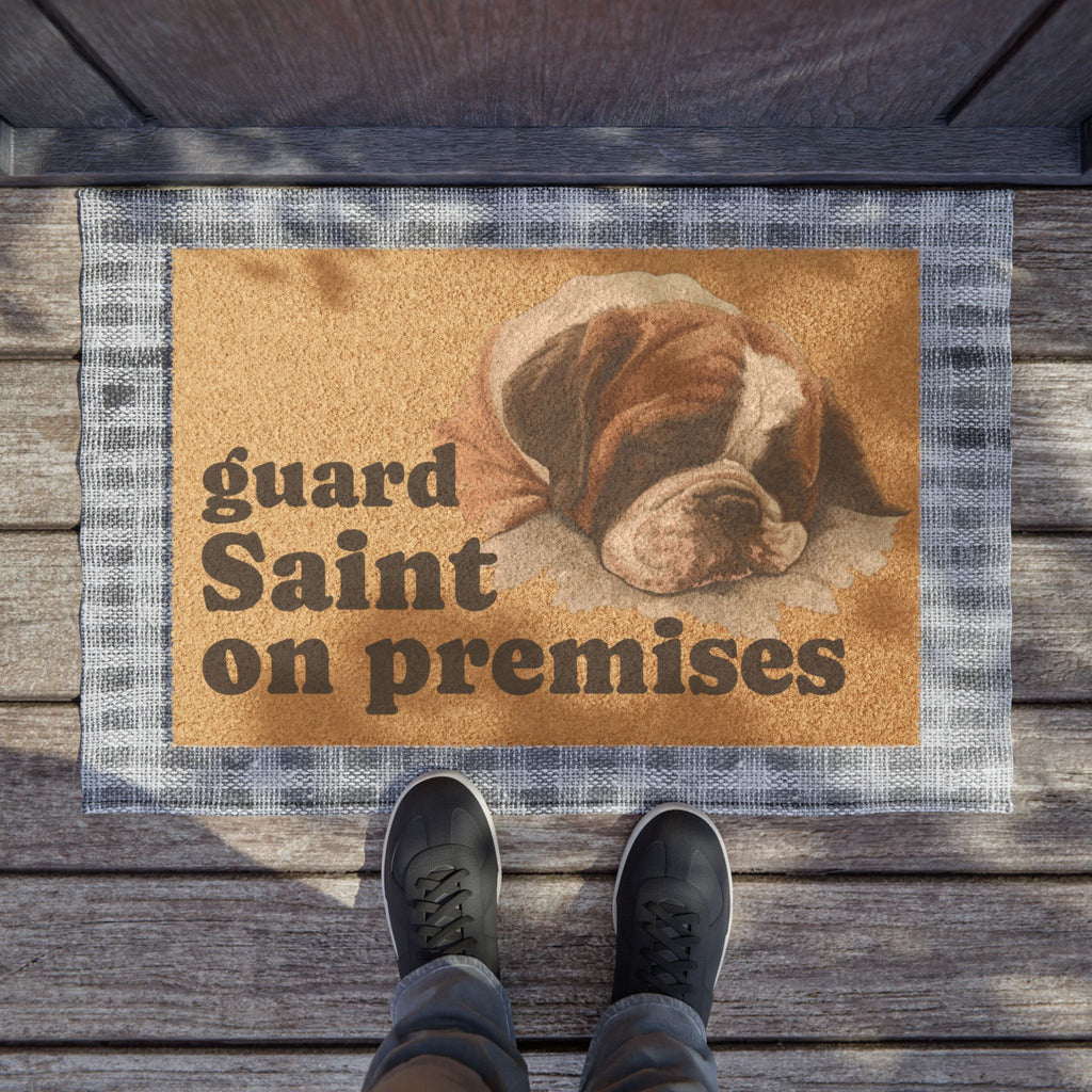 Saint Bernard dog doormat | guard Saint on premises, coir doorstep mat