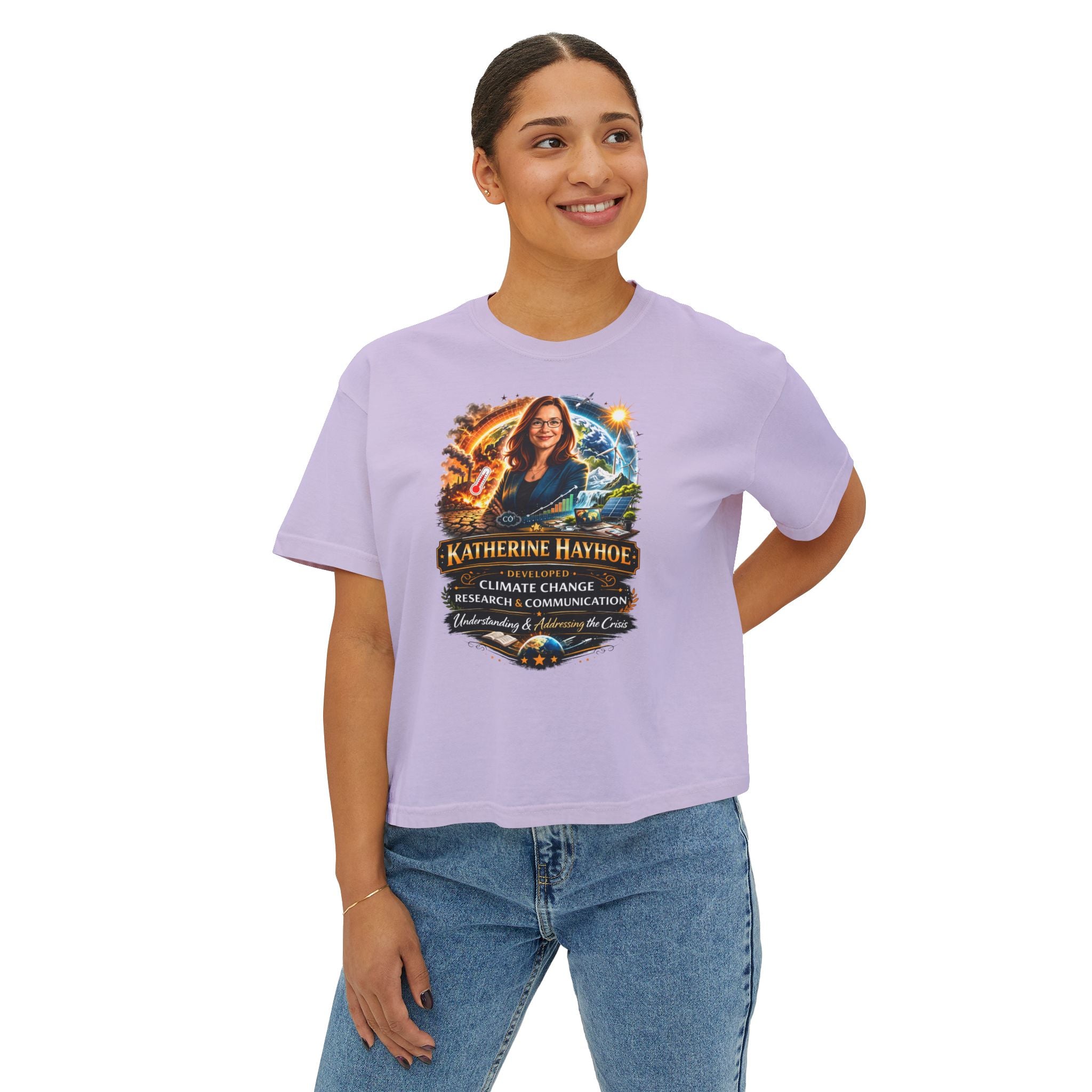 Katherine Hayhoe Climate Change Research - Boxy Graphic Shirt