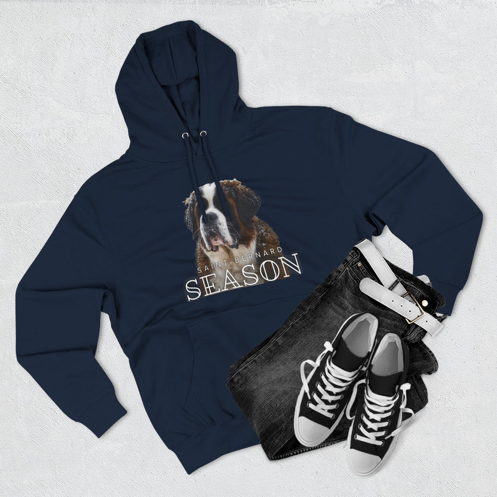 St. Bernard 'Season' Hoodie — Cozy Dog Portrait Fleece Hoodie