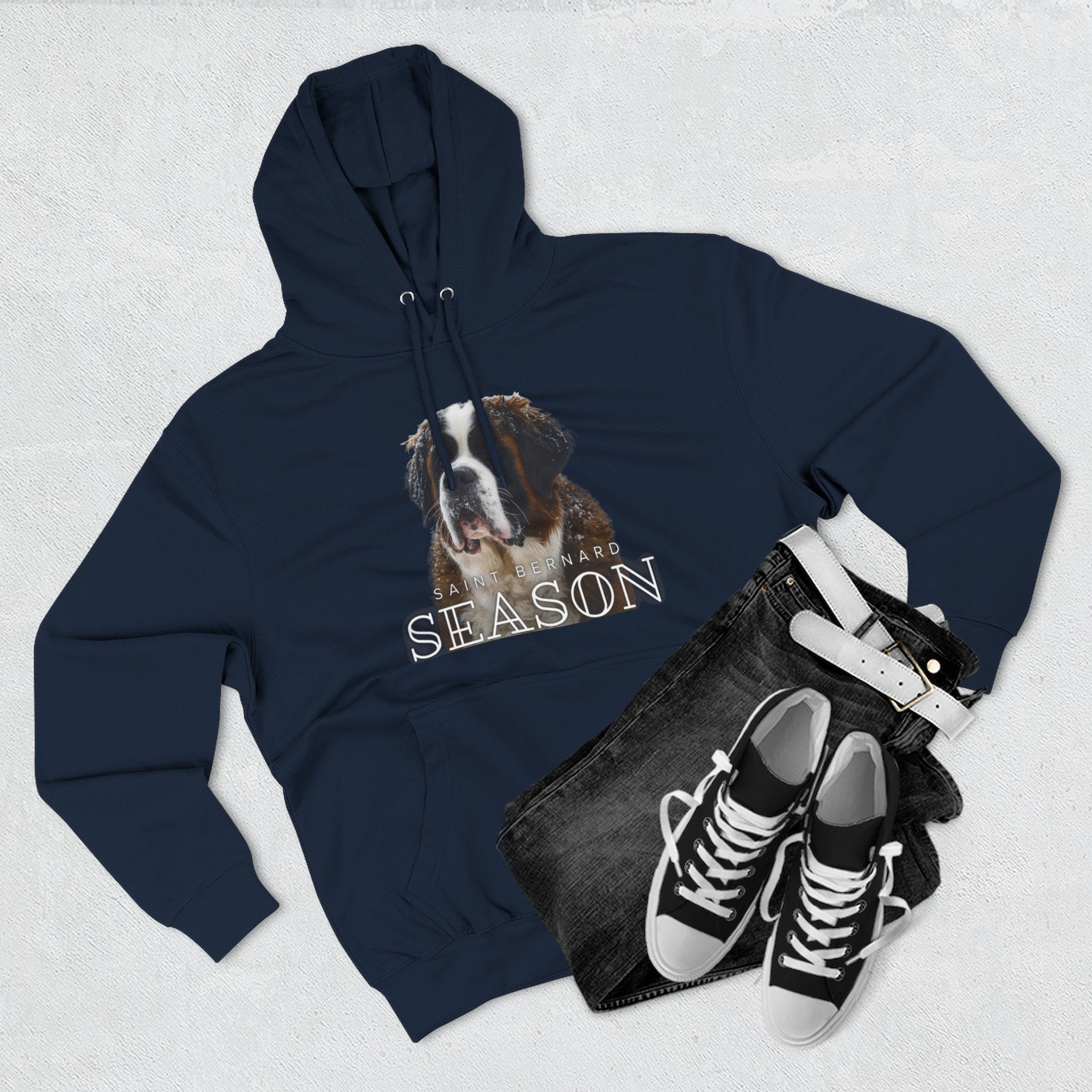 St. Bernard 'Season' Hoodie — Cozy Dog Portrait Fleece Hoodie