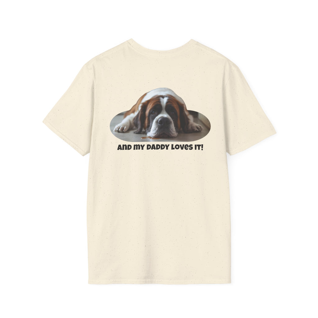 Saint Bernard This Is My Happy Face T-Shirt | Dog Dad Tee