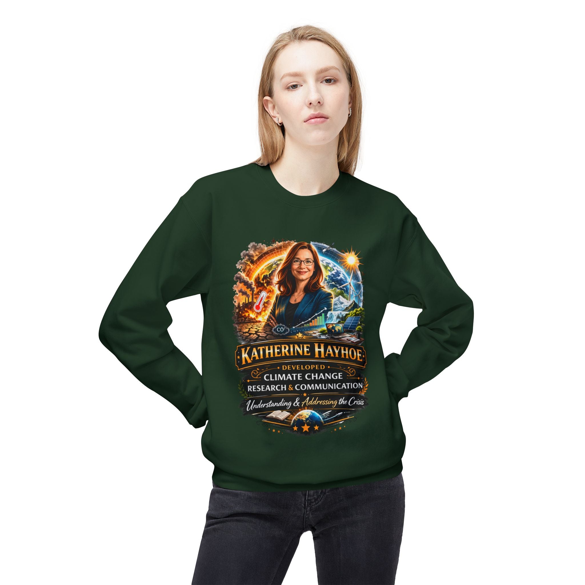 Katherine Hayhoe Climate Scientist Crewneck Sweatshirt Scientist Tribute Pullover