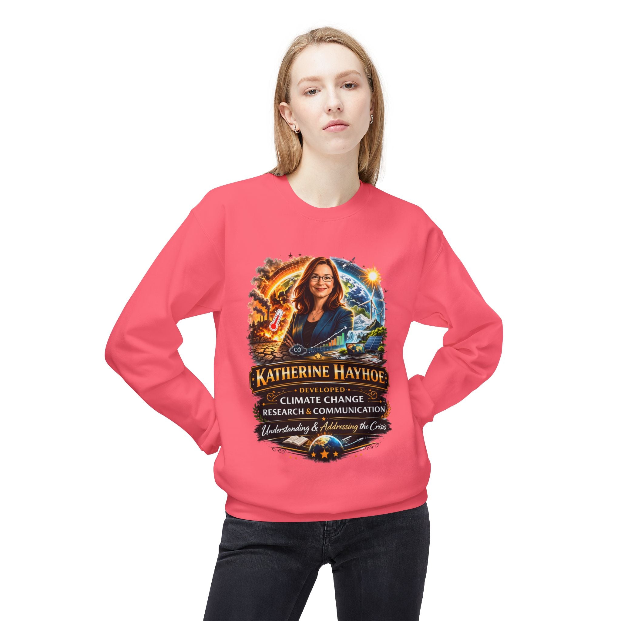 Katherine Hayhoe Climate Scientist Crewneck Sweatshirt Scientist Tribute Pullover