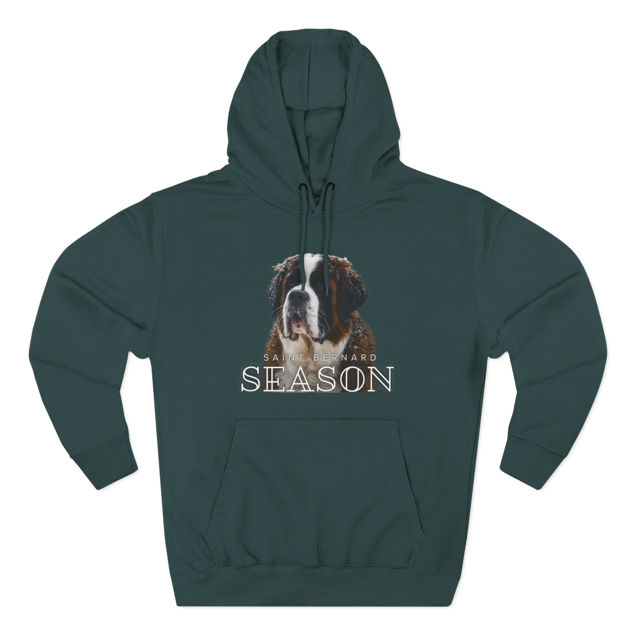 St. Bernard 'Season' Hoodie — Cozy Dog Portrait Fleece Hoodie