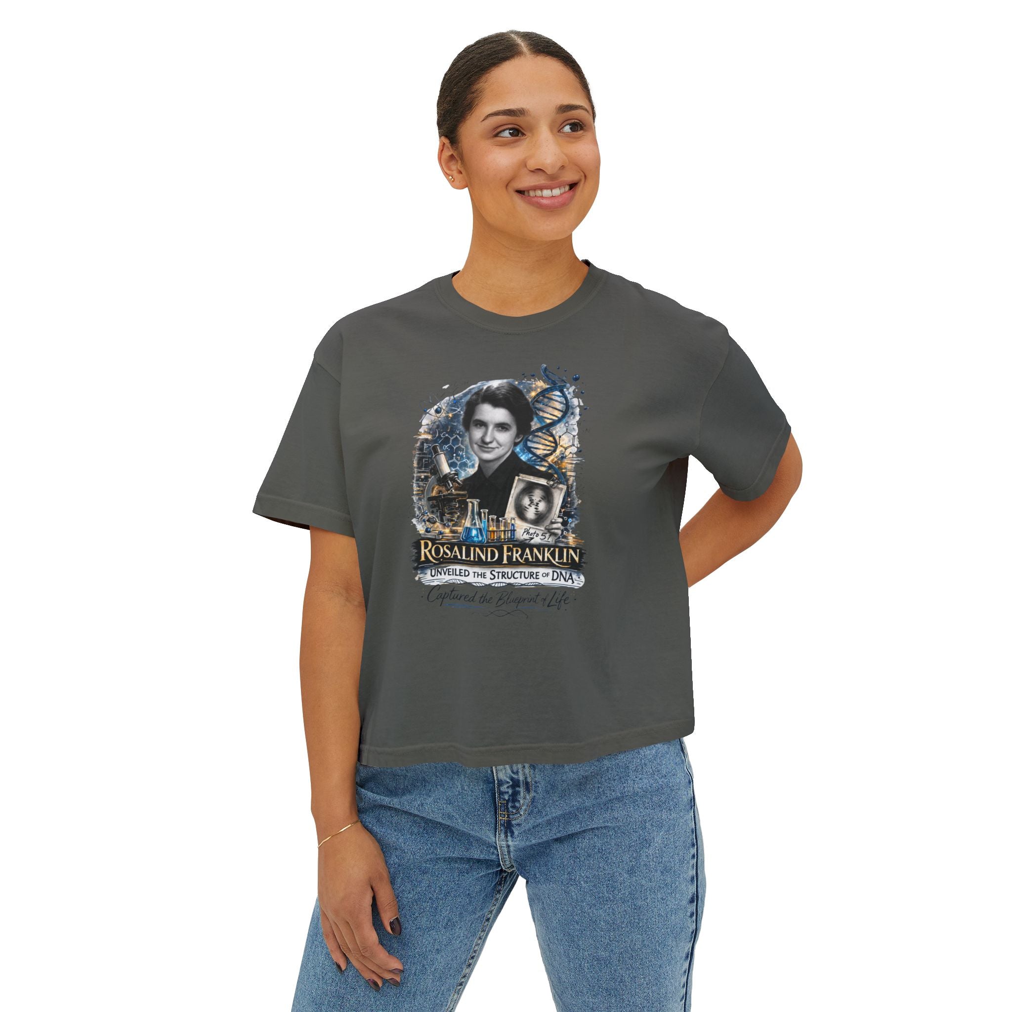 Rosalind Franklin Physical Chemist Tribute Boxy Graphic Tee