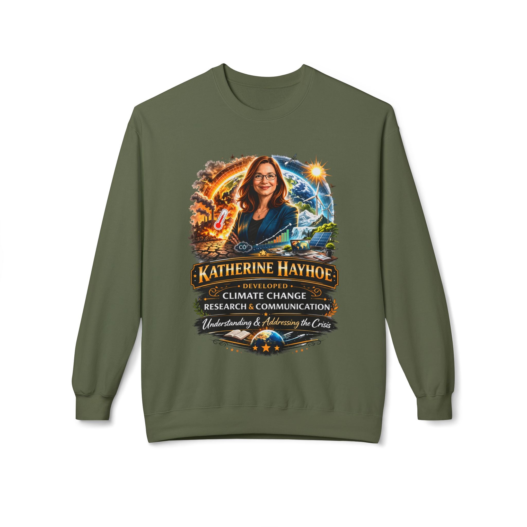Katherine Hayhoe Climate Scientist Crewneck Sweatshirt Scientist Tribute Pullover