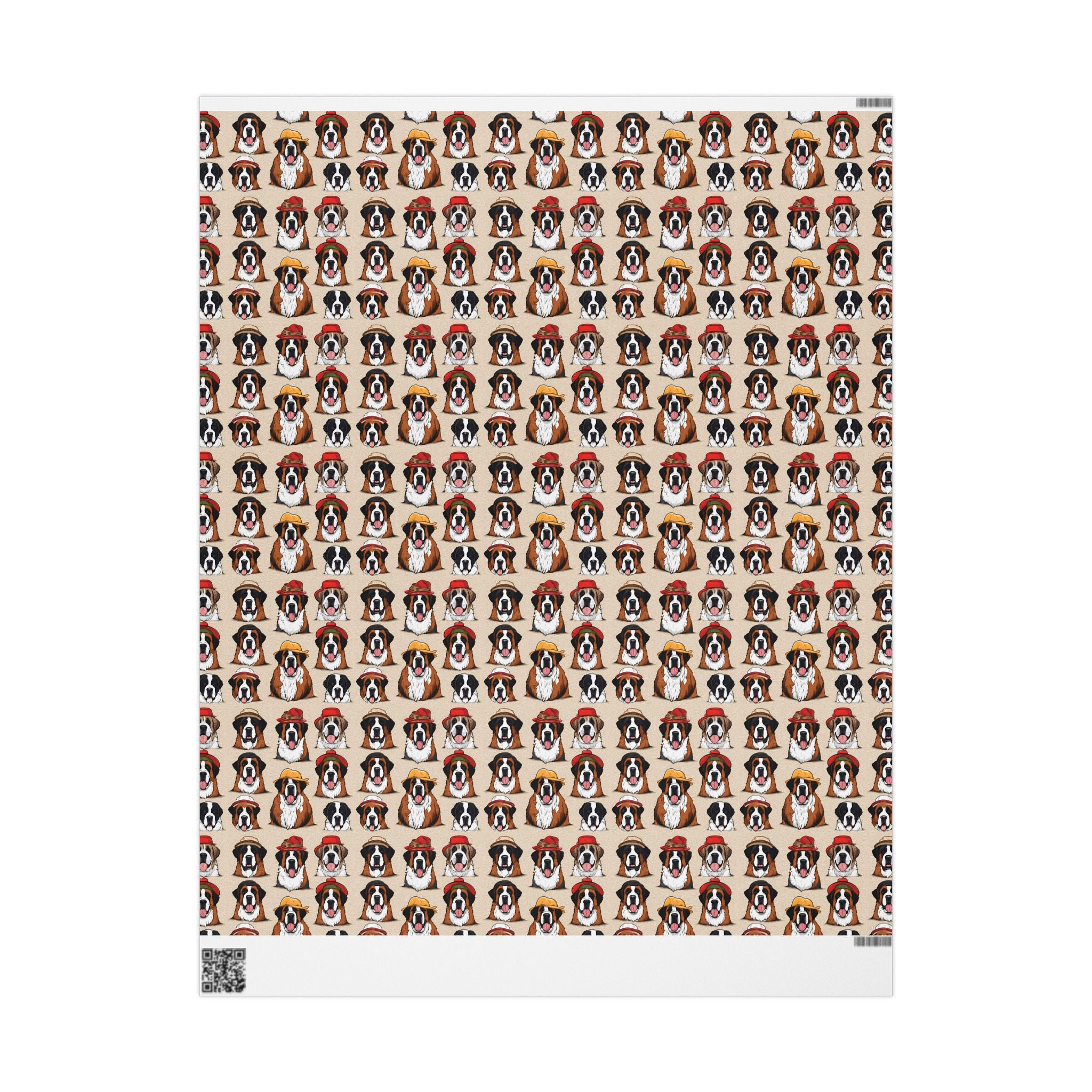 Saint Bernard Wrapping Paper Roll — Festive Saint Bernard Pattern Holiday Gift Wrap