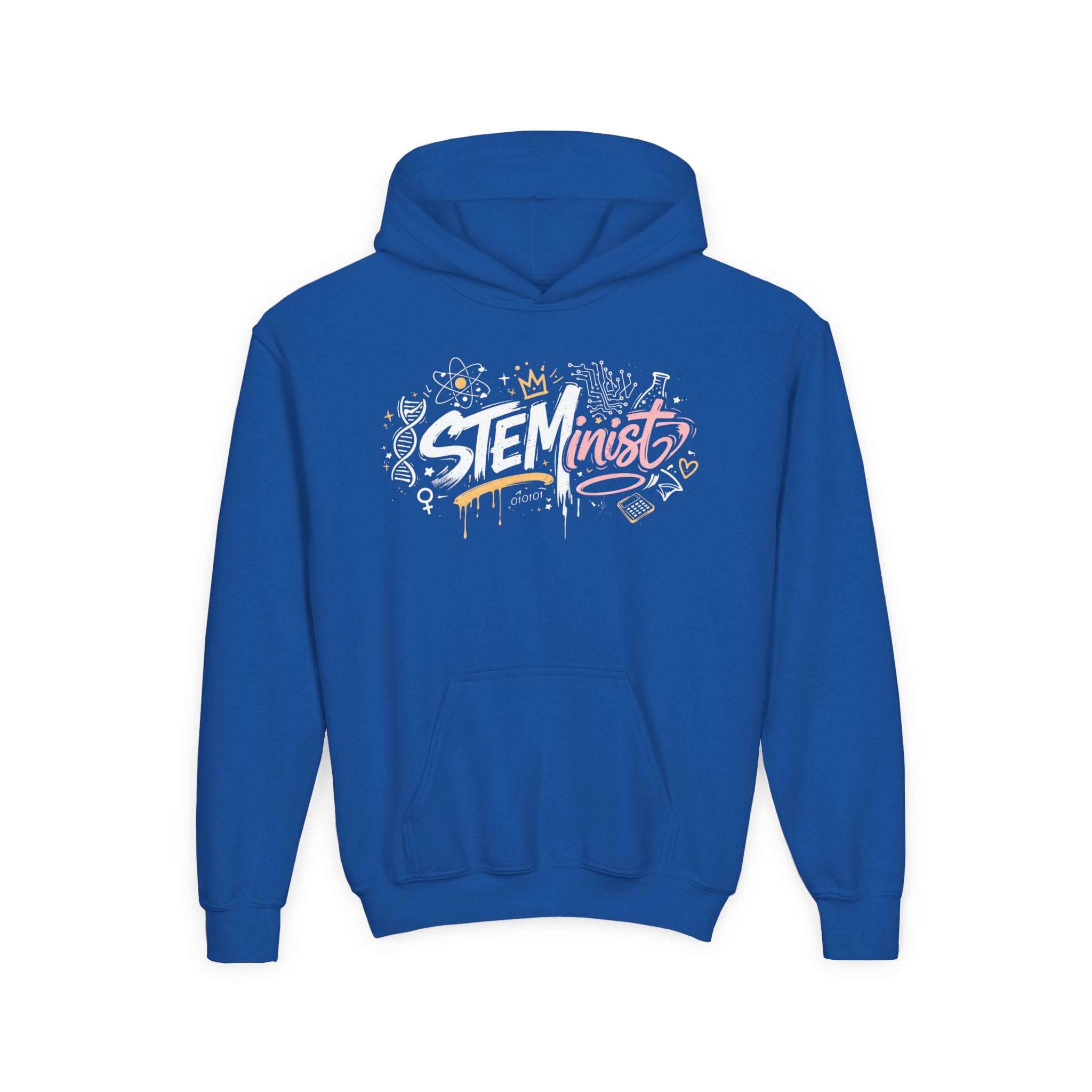 Youth STEMinist Graftti Hoodie — Girls Science, Engineering, Math Empowerment Sweatshirt