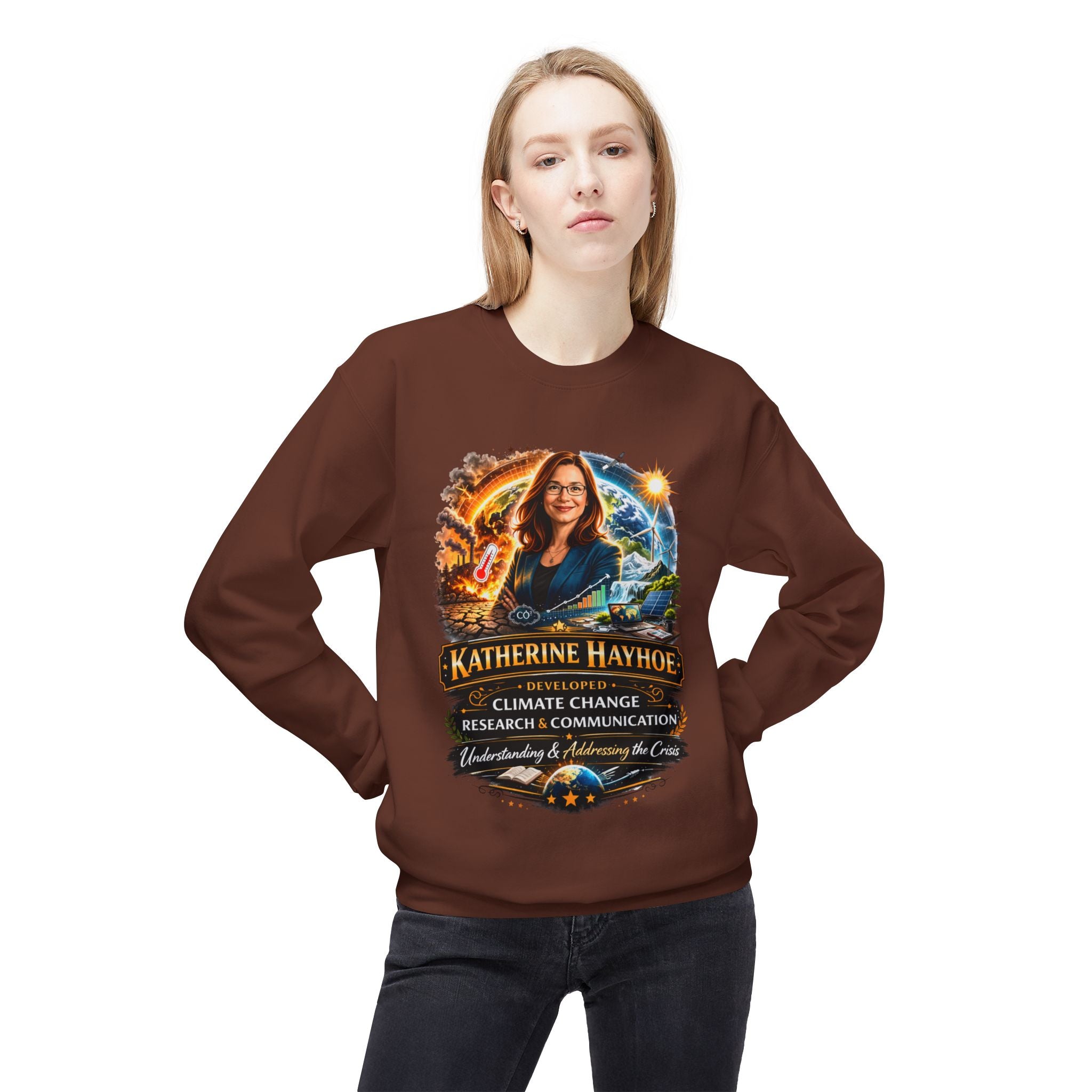 Katherine Hayhoe Climate Scientist Crewneck Sweatshirt Scientist Tribute Pullover
