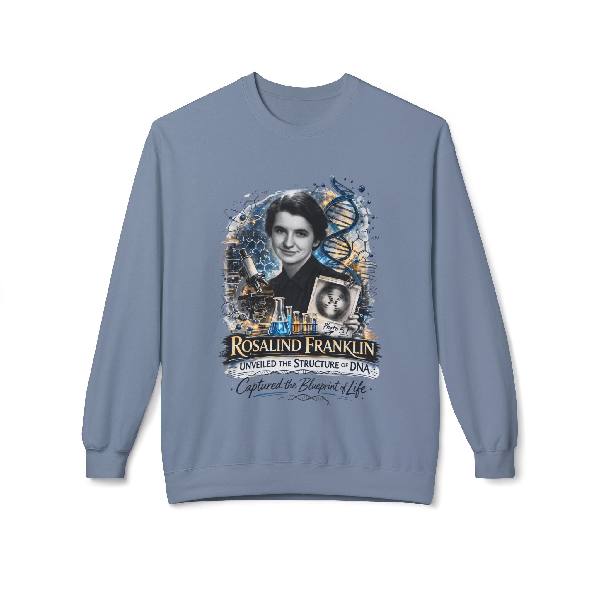 Rosalind Franklin Chemist Crewneck Sweatshirt Scientist Tribute Pullover