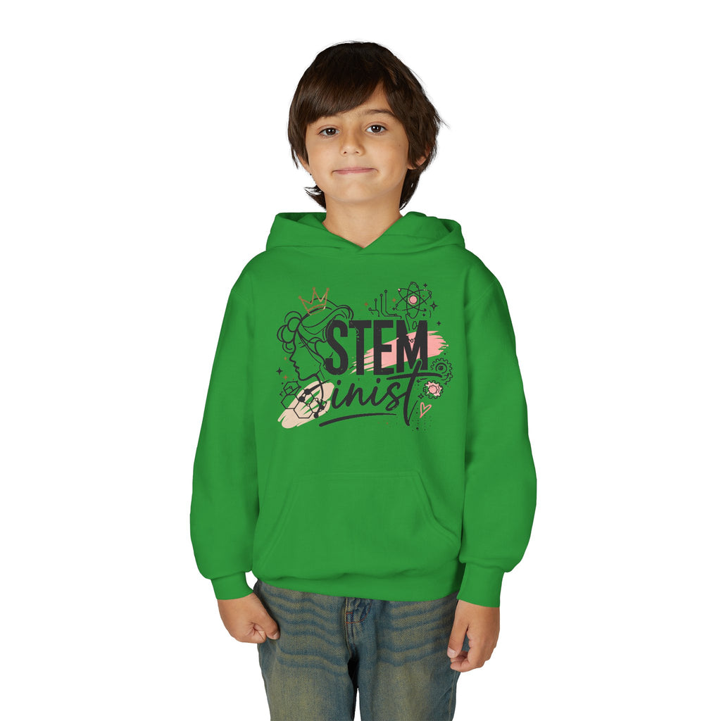 Youth STEMinist Crown Hoodie — Girls Science, Engineering, Math Empowerment Sweatshirt