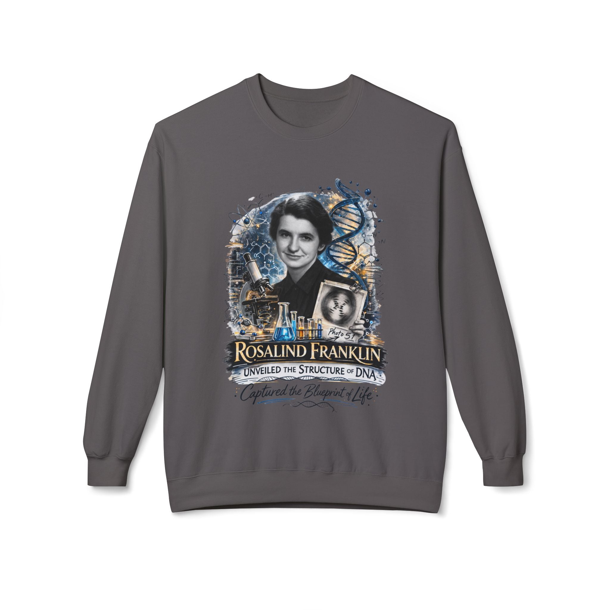 Rosalind Franklin Chemist Crewneck Sweatshirt Scientist Tribute Pullover