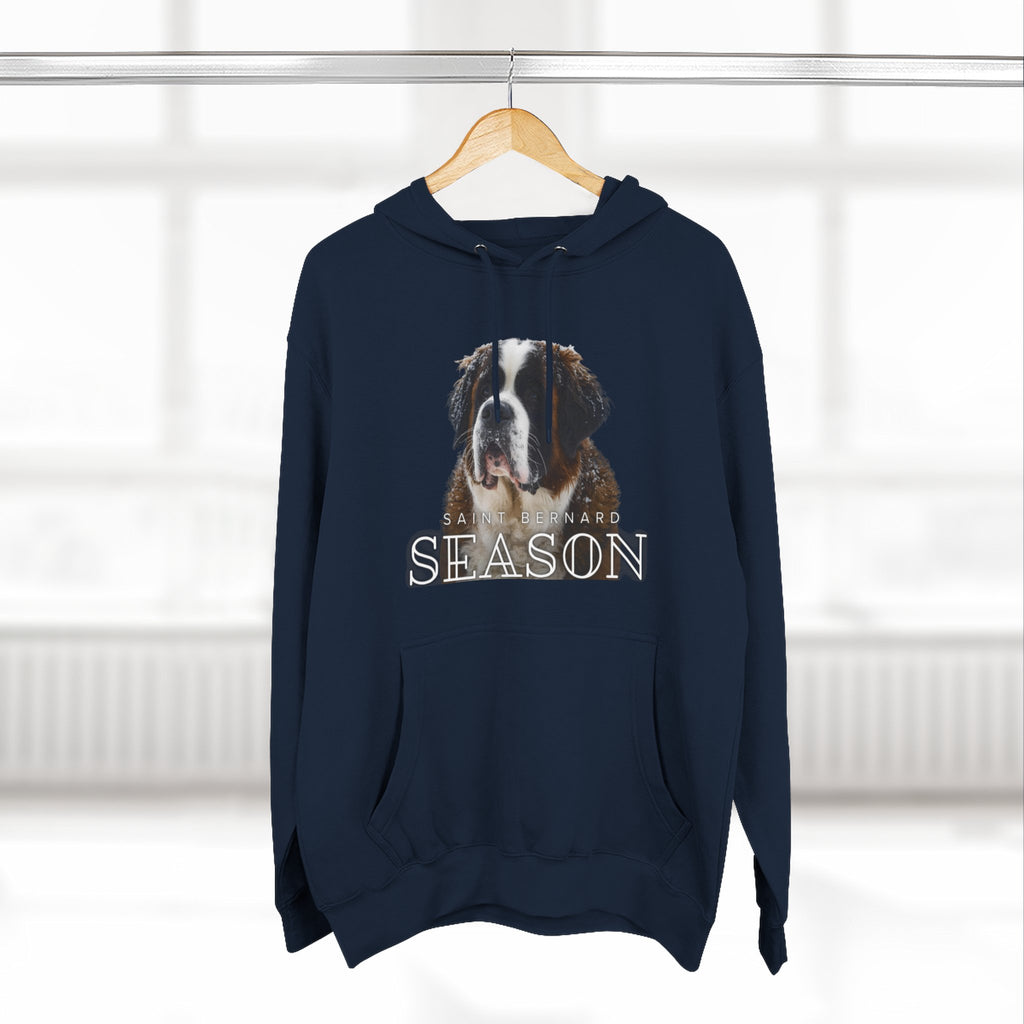 St. Bernard 'Season' Hoodie — Cozy Dog Portrait Fleece Hoodie