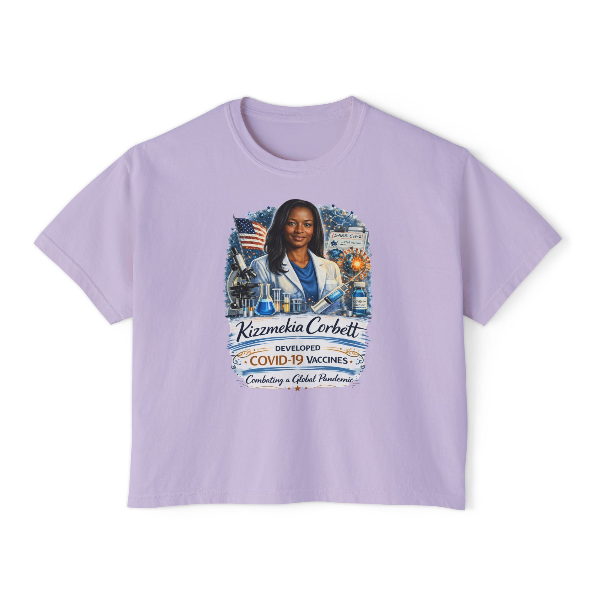 Kizzmekia Corbett Immunologist Tribute Boxy Graphic Tee