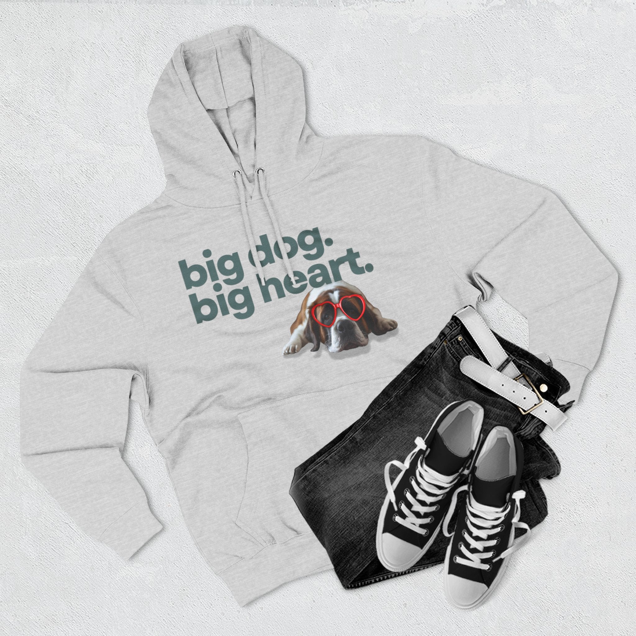 Big Dog, Big Heart-St. Bernard Valentine's Hoodie