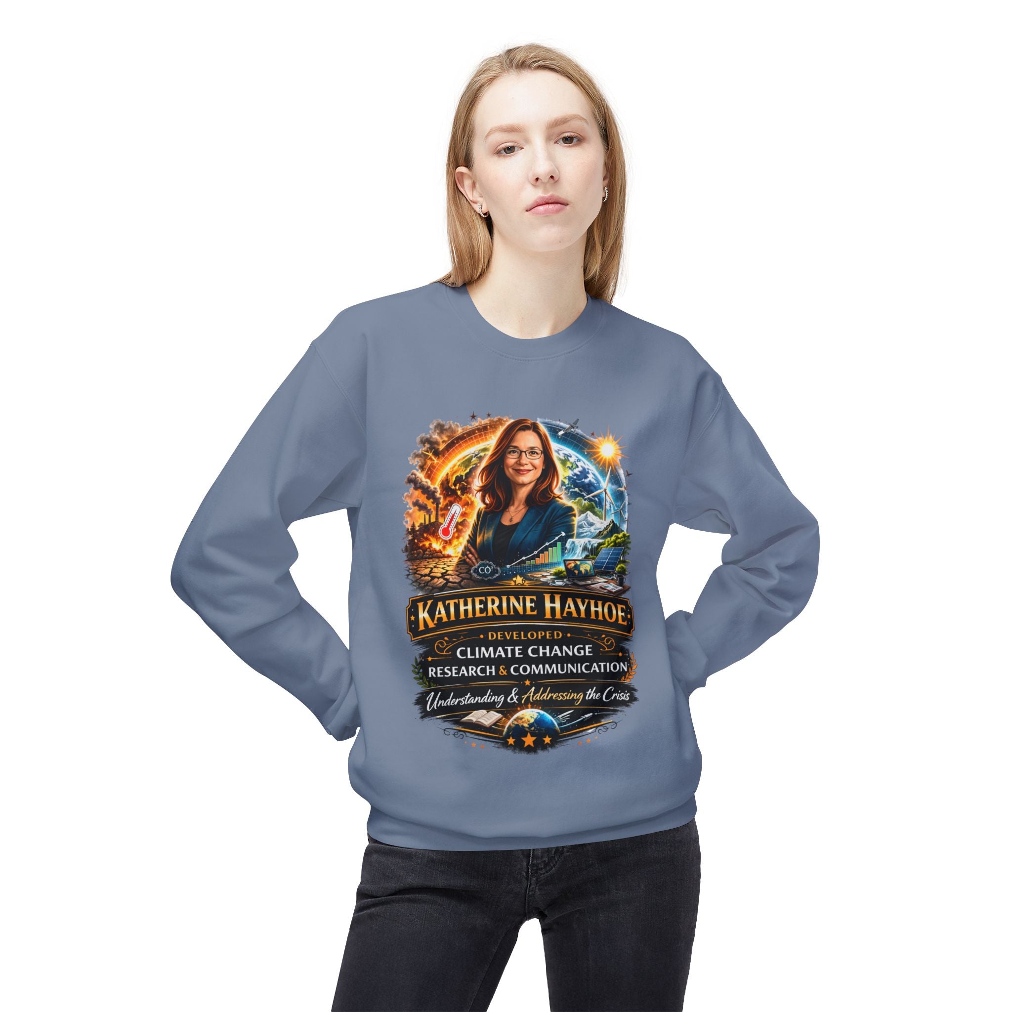 Katherine Hayhoe Climate Scientist Crewneck Sweatshirt Scientist Tribute Pullover