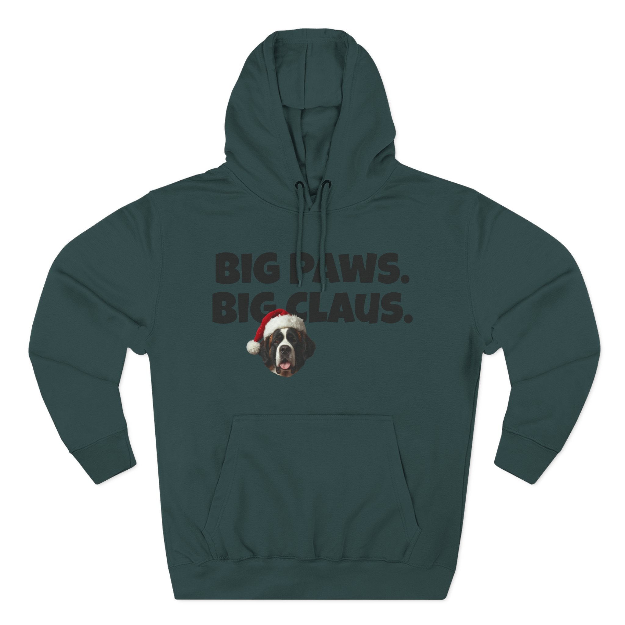 Big Paws, Big Claus St. Bernard Christmas Hoodie