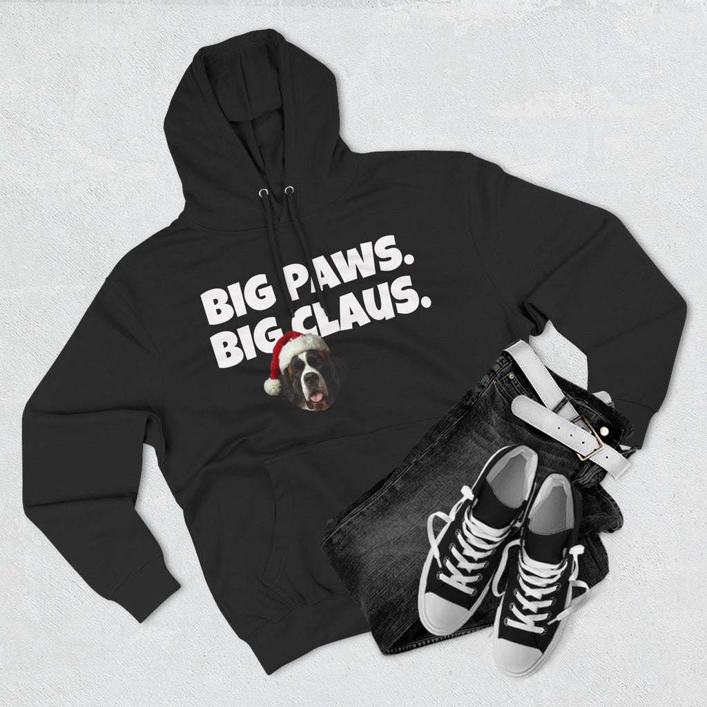 Big Paws, Big Claus St. Bernard Christmas Hoodie