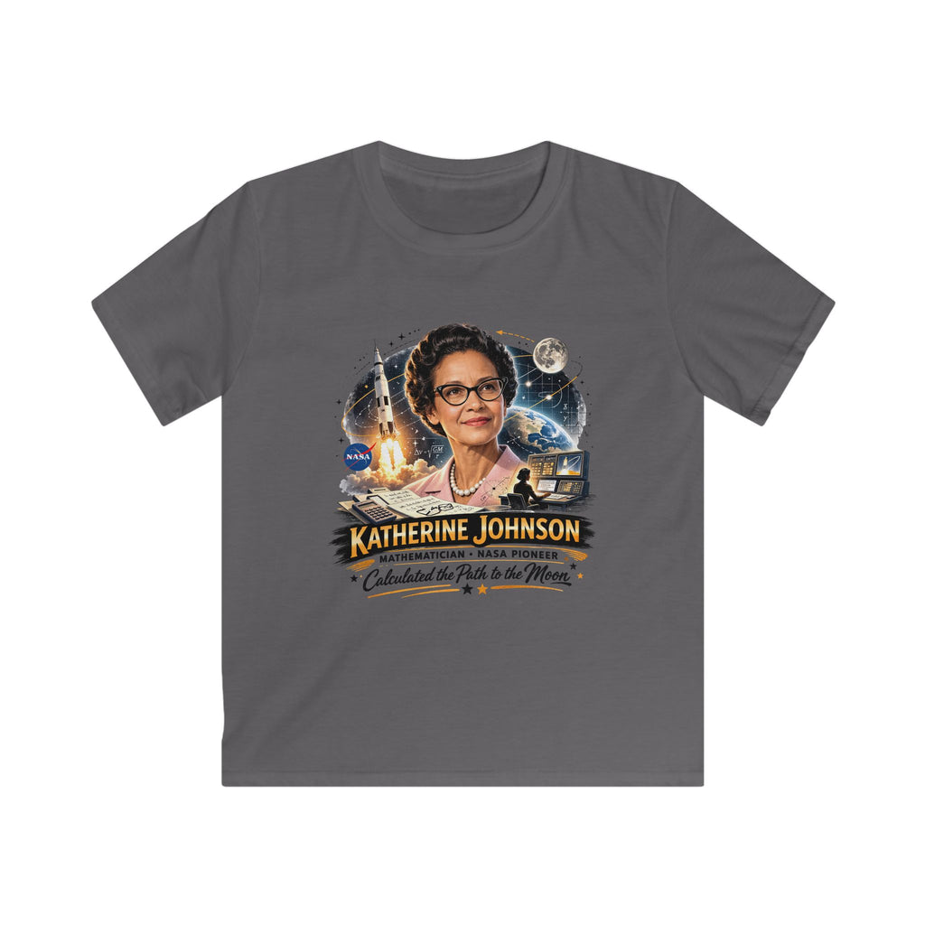 Kids Katherine Johnson Tribute T‑Shirt — Science Math & Engineering Graphic Tee for Girls