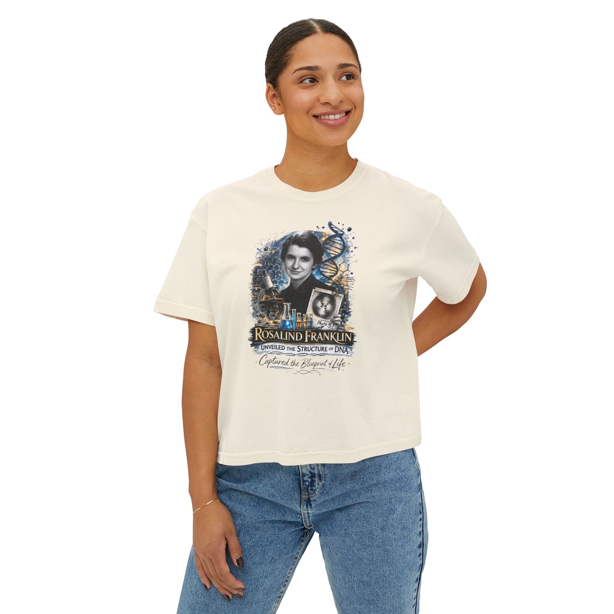 Rosalind Franklin Physical Chemist Tribute Boxy Graphic Tee