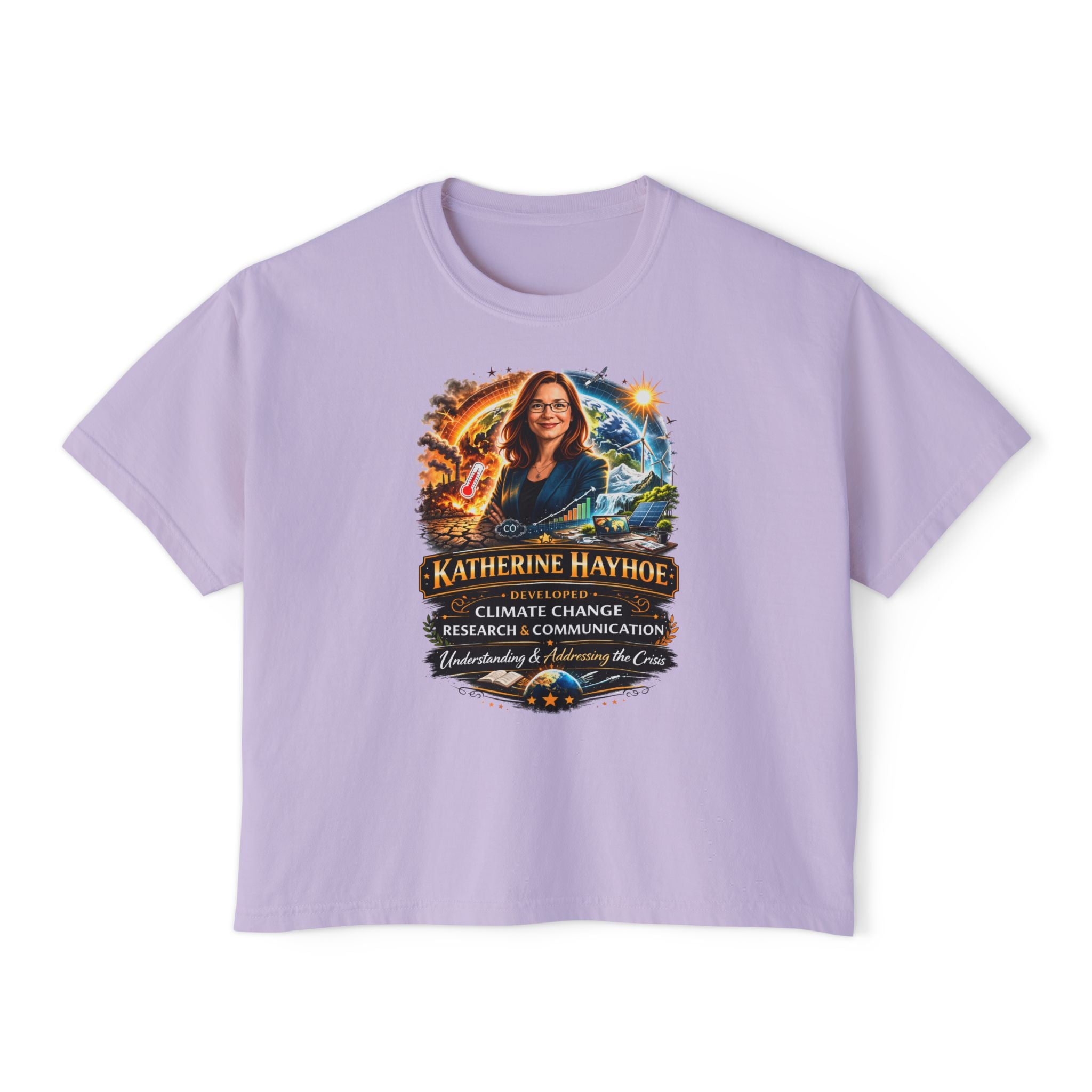 Katherine Hayhoe Climate Change Research - Boxy Graphic Shirt