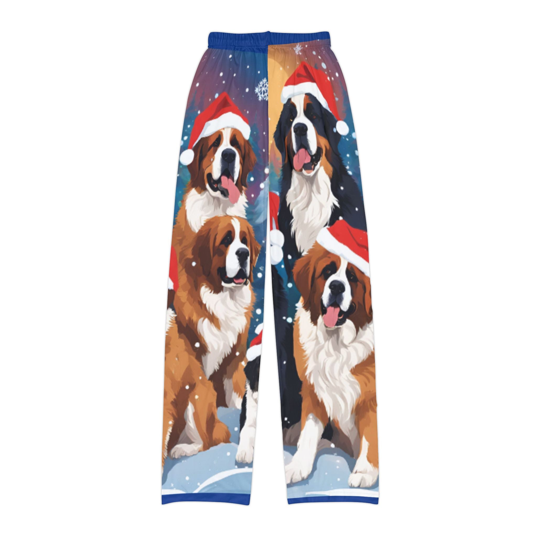 Kids Christmas Saint Bernard Lounge Pants — Festive Holiday Pajama Bottoms