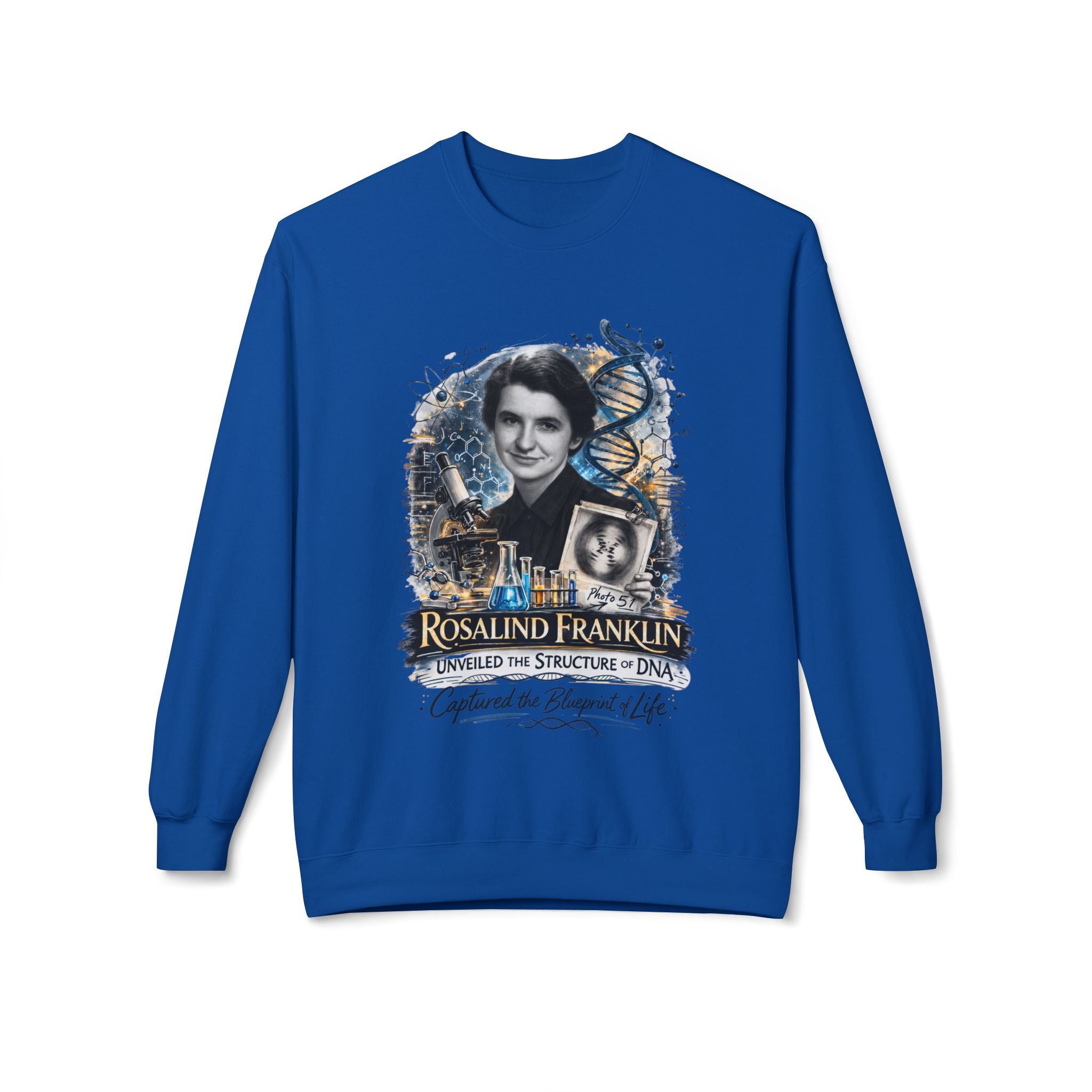 Rosalind Franklin Chemist Crewneck Sweatshirt Scientist Tribute Pullover