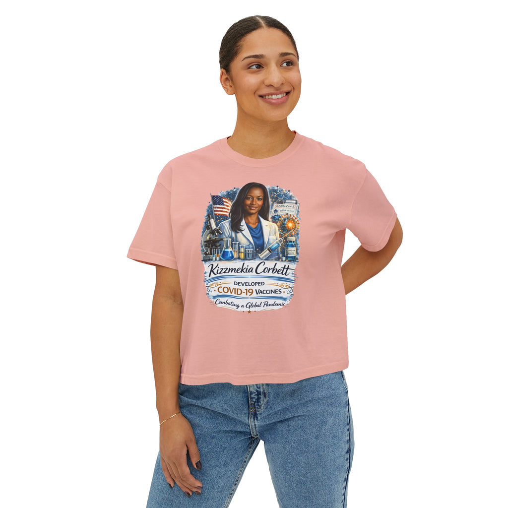Kizzmekia Corbett Immunologist Tribute Boxy Graphic Tee