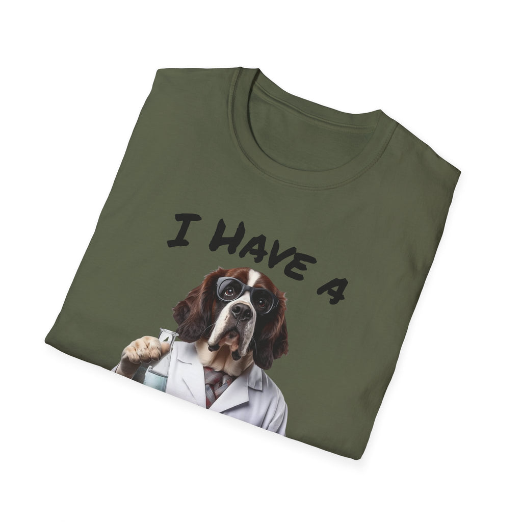 Dog Scientist "I Have a Hypawthesis" T-Shirt-St. Bernard