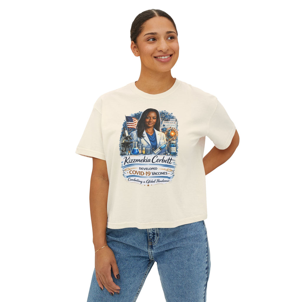 Kizzmekia Corbett Immunologist Tribute Boxy Graphic Tee
