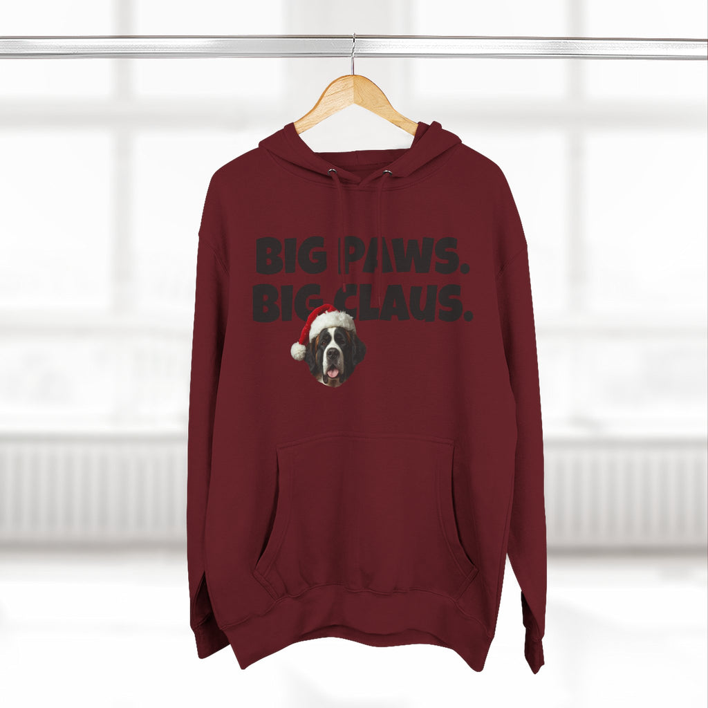 Big Paws, Big Claus St. Bernard Christmas Hoodie