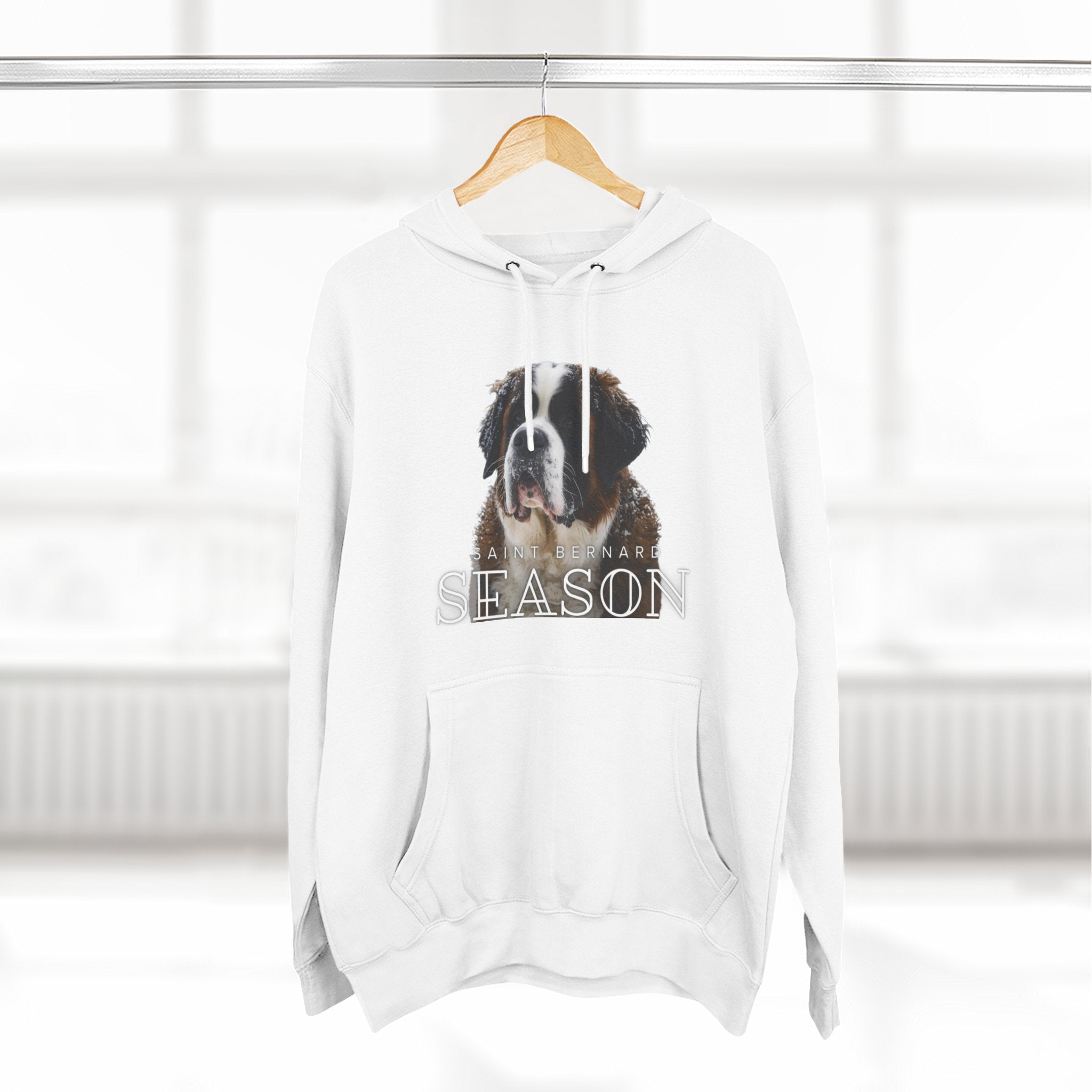 St. Bernard 'Season' Hoodie — Cozy Dog Portrait Fleece Hoodie
