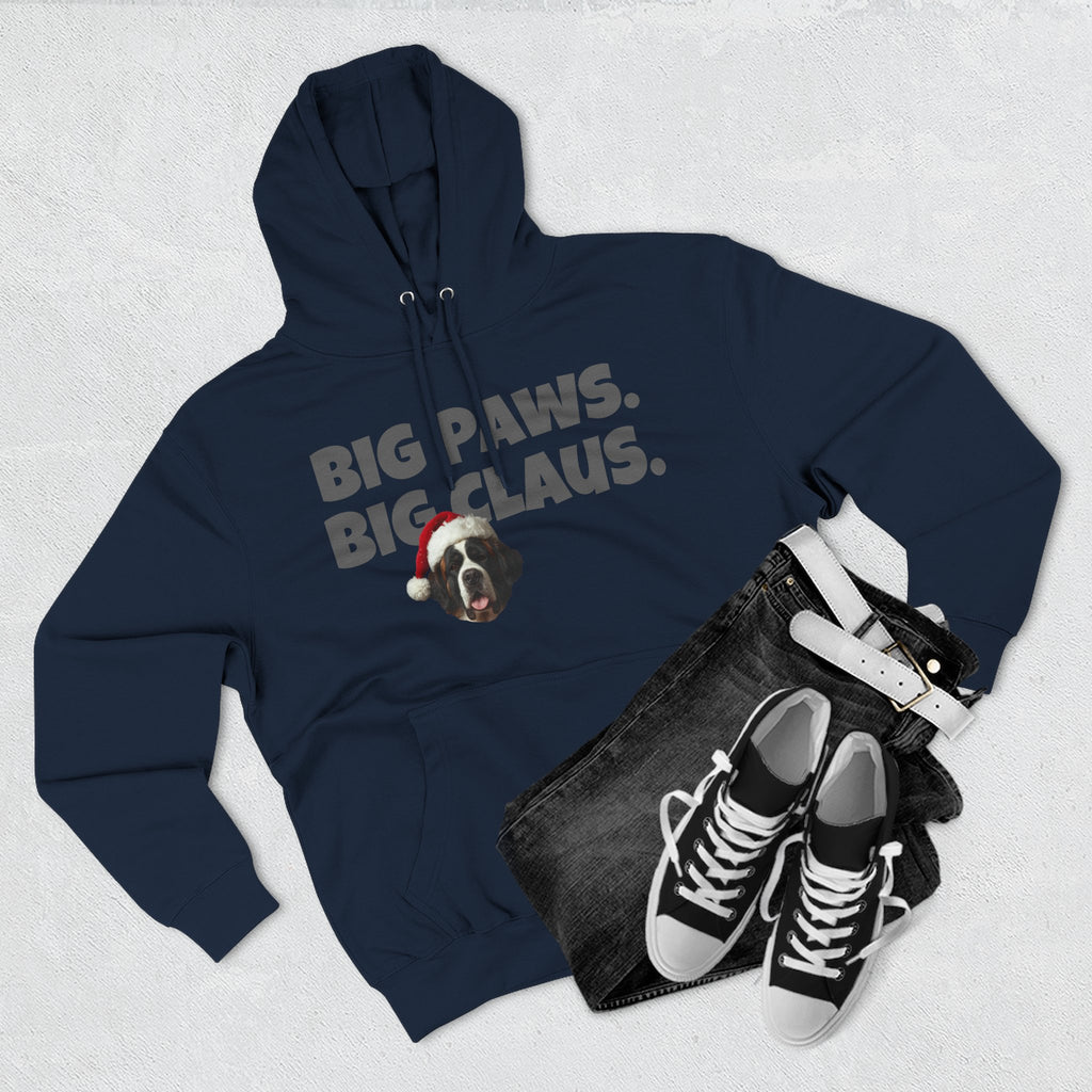 Big Paws, Big Claus St. Bernard Christmas Hoodie