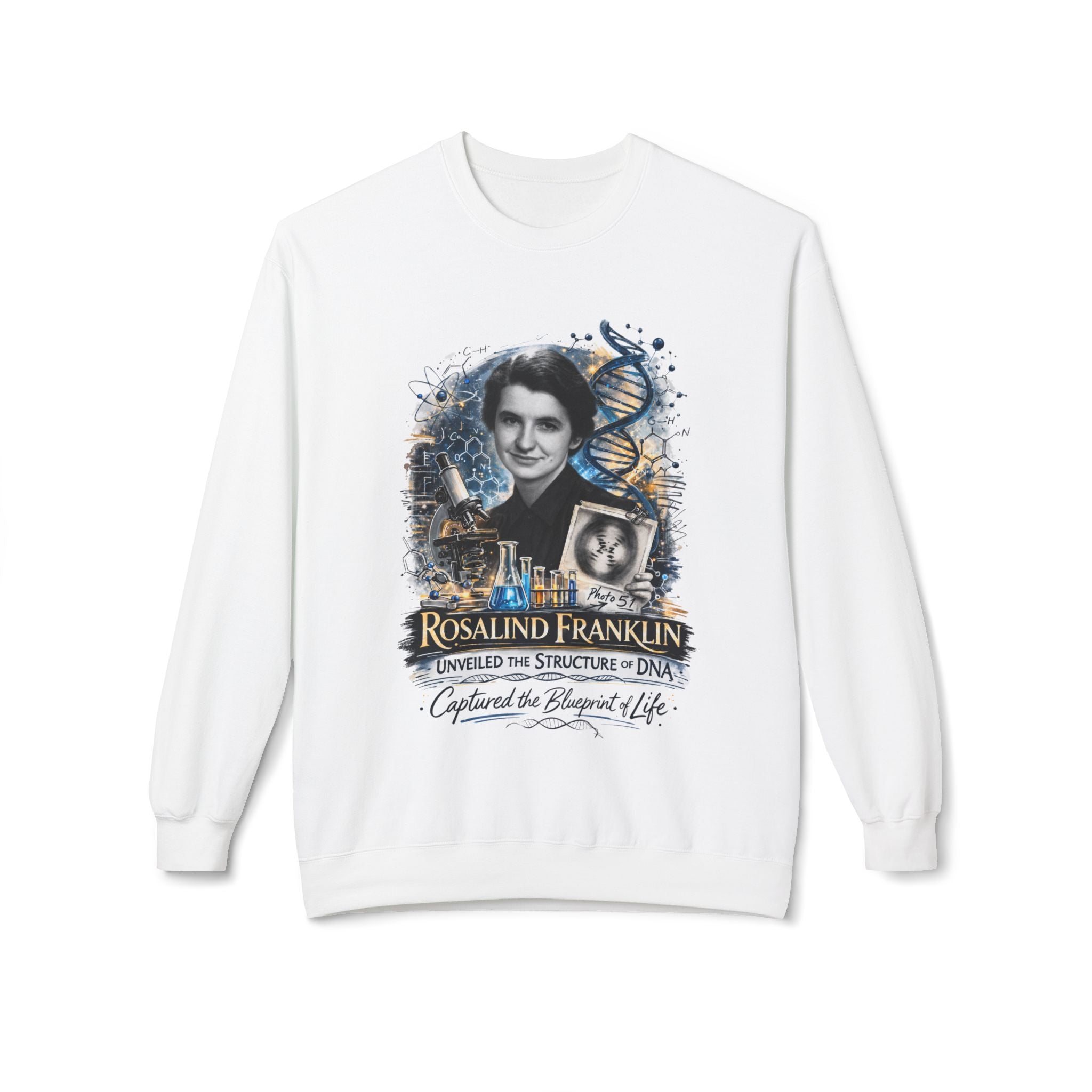 Rosalind Franklin Chemist Crewneck Sweatshirt Scientist Tribute Pullover