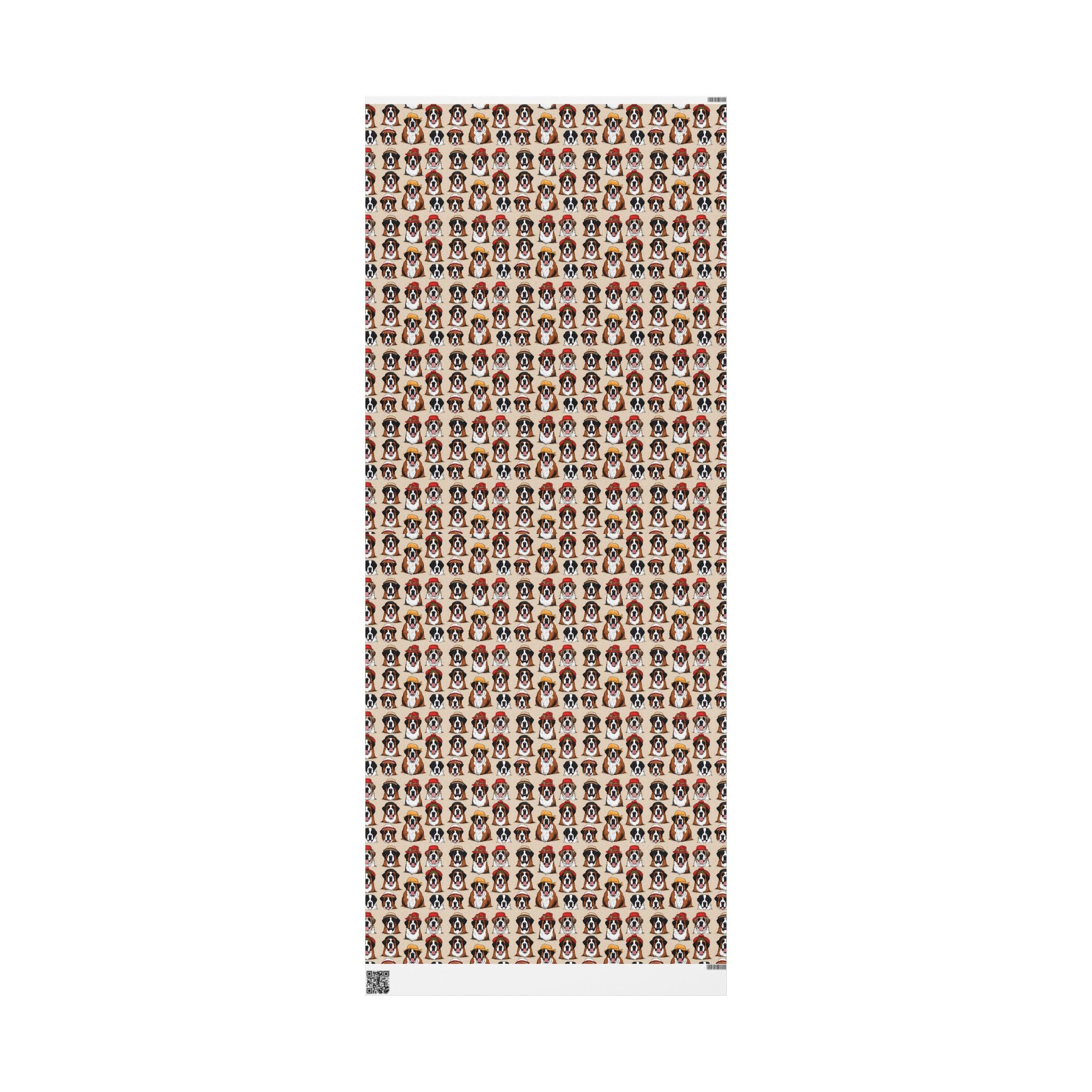 Saint Bernard Wrapping Paper Roll — Festive Saint Bernard Pattern Holiday Gift Wrap