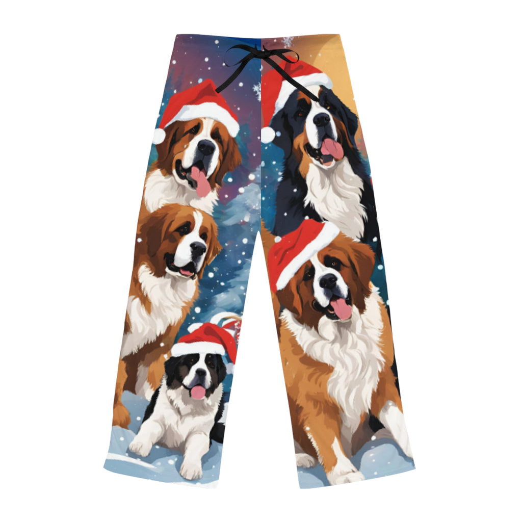 Saint Bernard Christmas Pajama Pants – Festive Holiday Dog Sleepwear