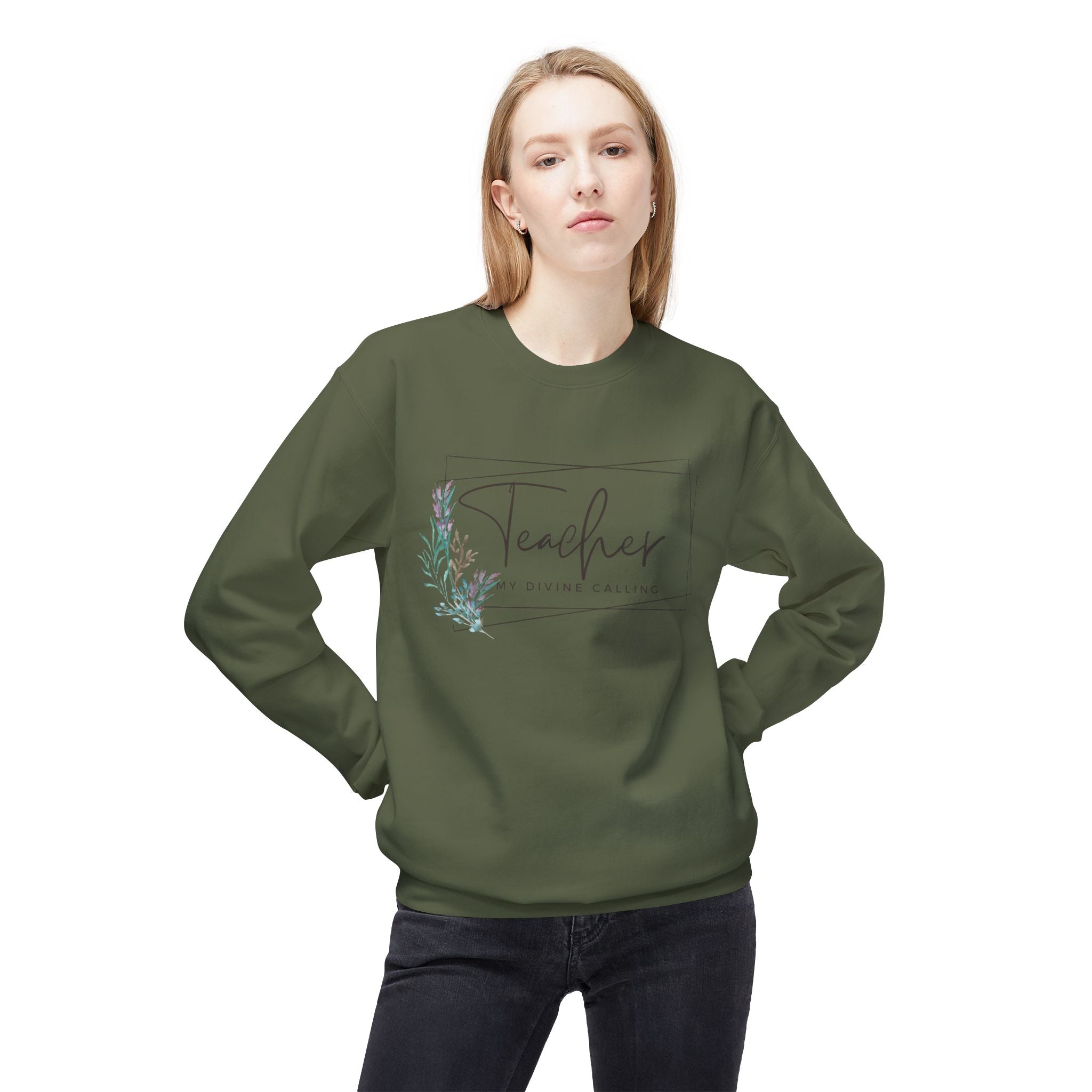 Teacher: My Divine Calling Crewneck Sweatshirt — Floral