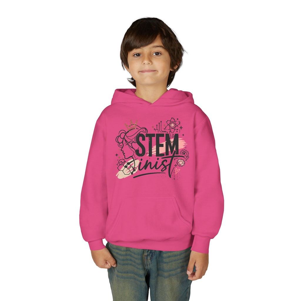 Youth STEMinist Crown Hoodie — Girls Science, Engineering, Math Empowerment Sweatshirt