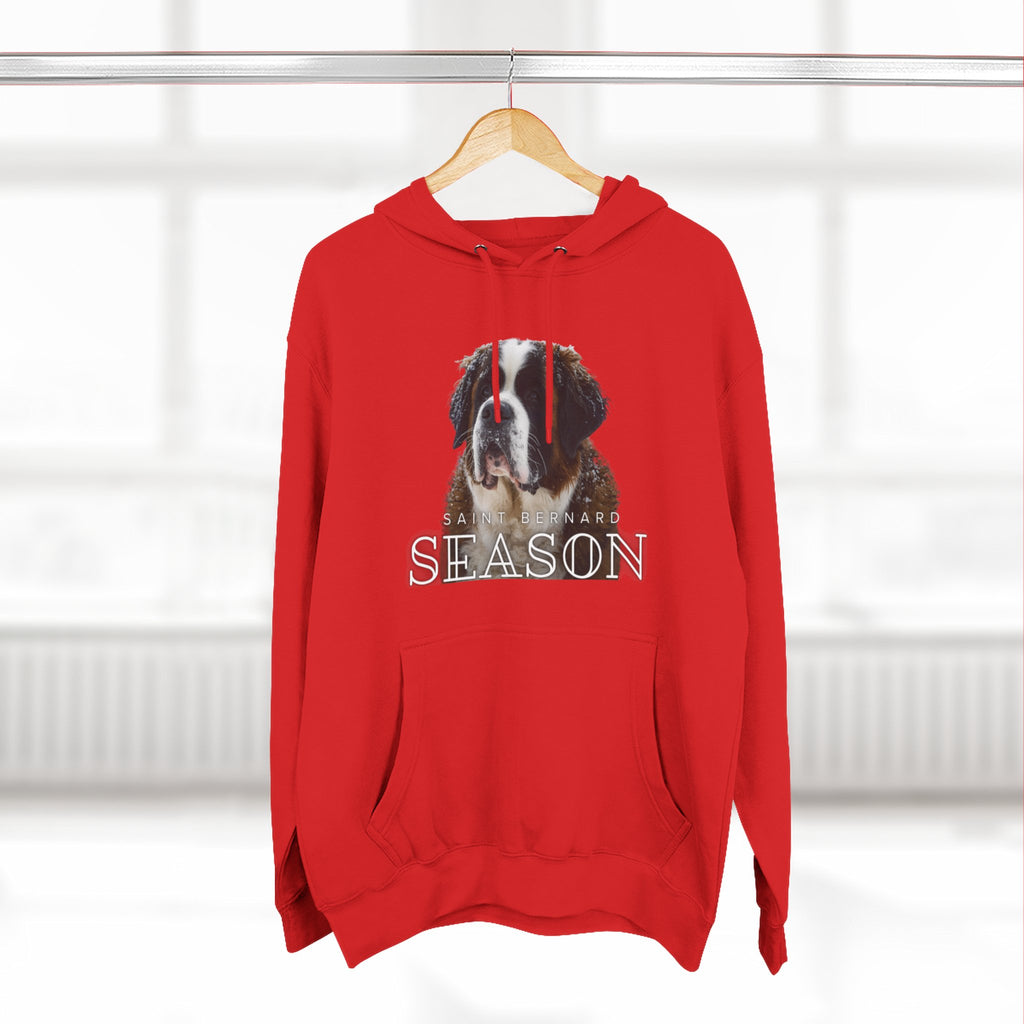 St. Bernard 'Season' Hoodie — Cozy Dog Portrait Fleece Hoodie