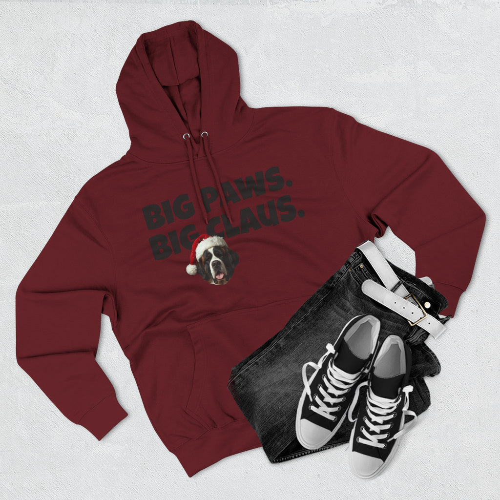 Big Paws, Big Claus St. Bernard Christmas Hoodie