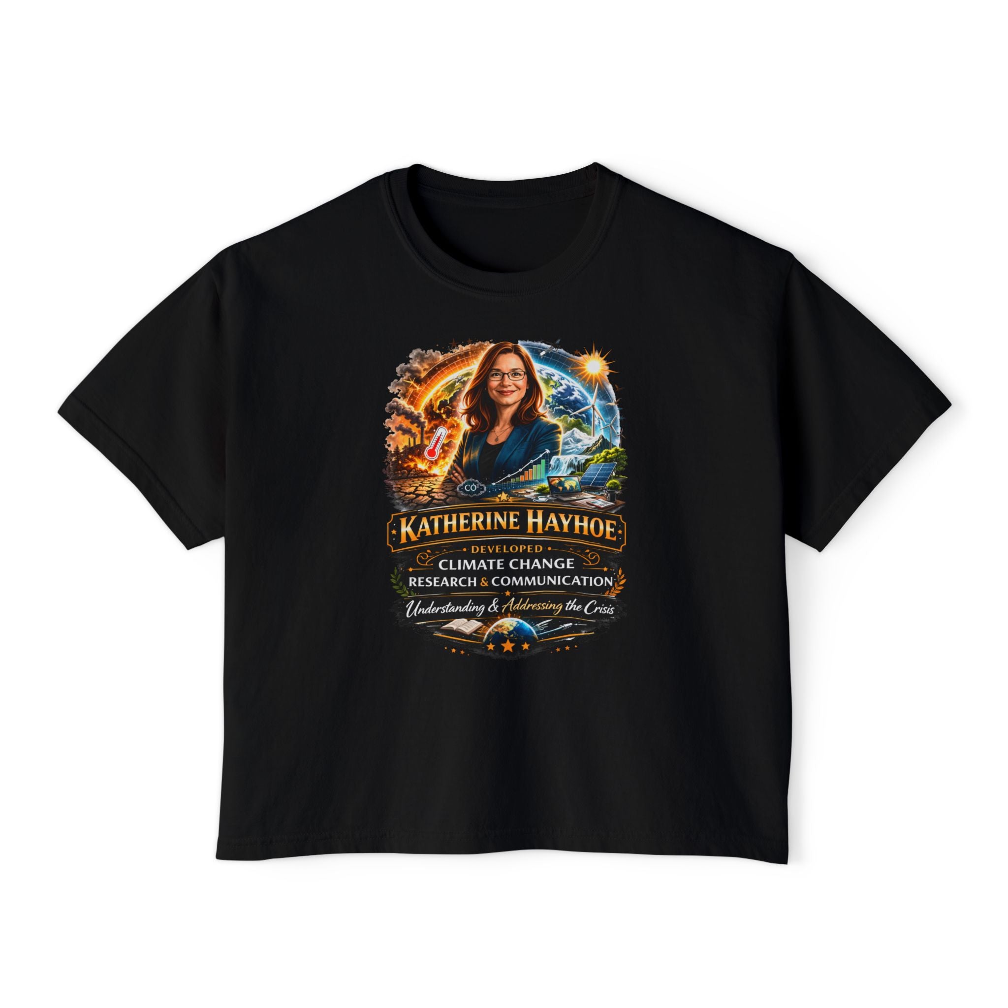 Katherine Hayhoe Climate Change Research - Boxy Graphic Shirt