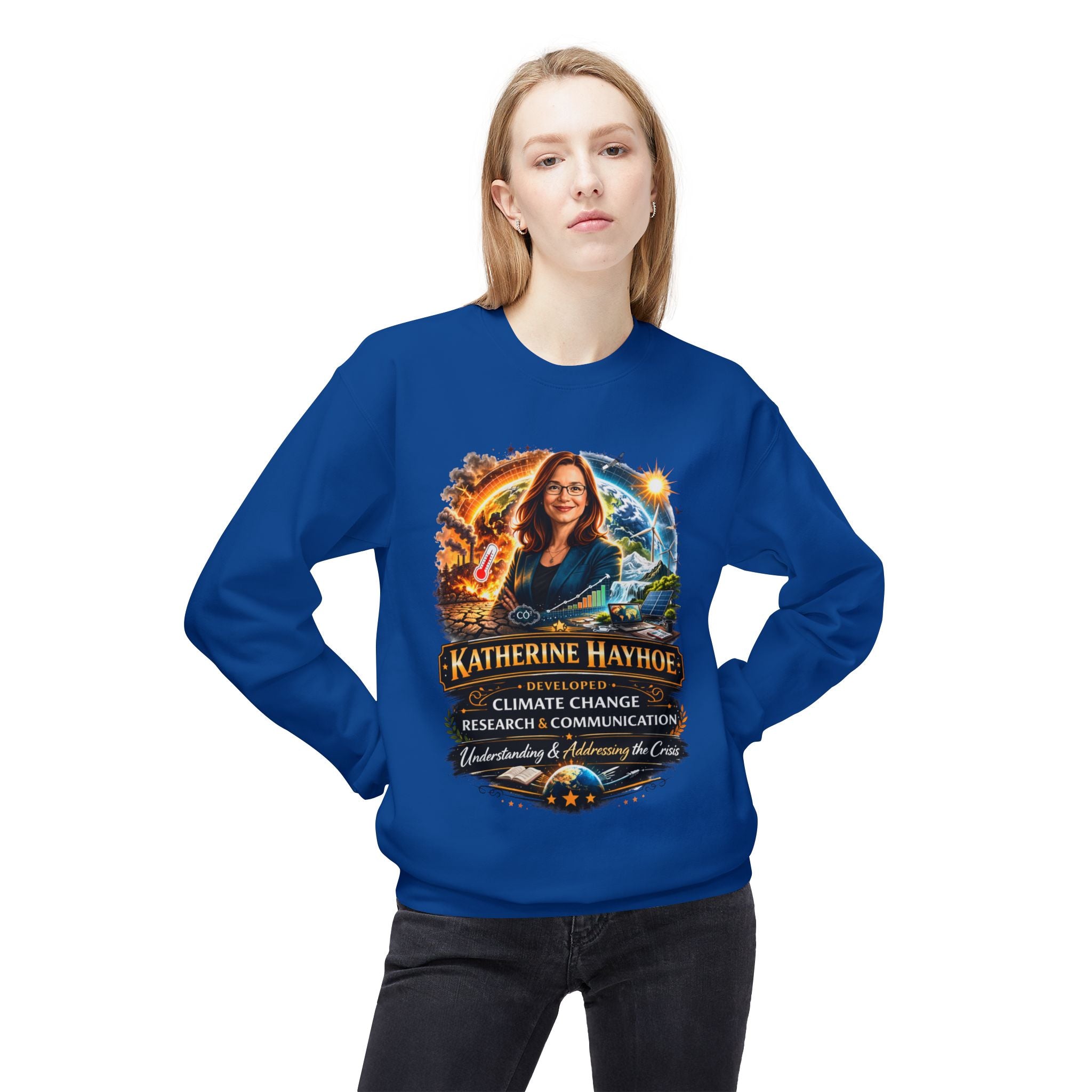 Katherine Hayhoe Climate Scientist Crewneck Sweatshirt Scientist Tribute Pullover
