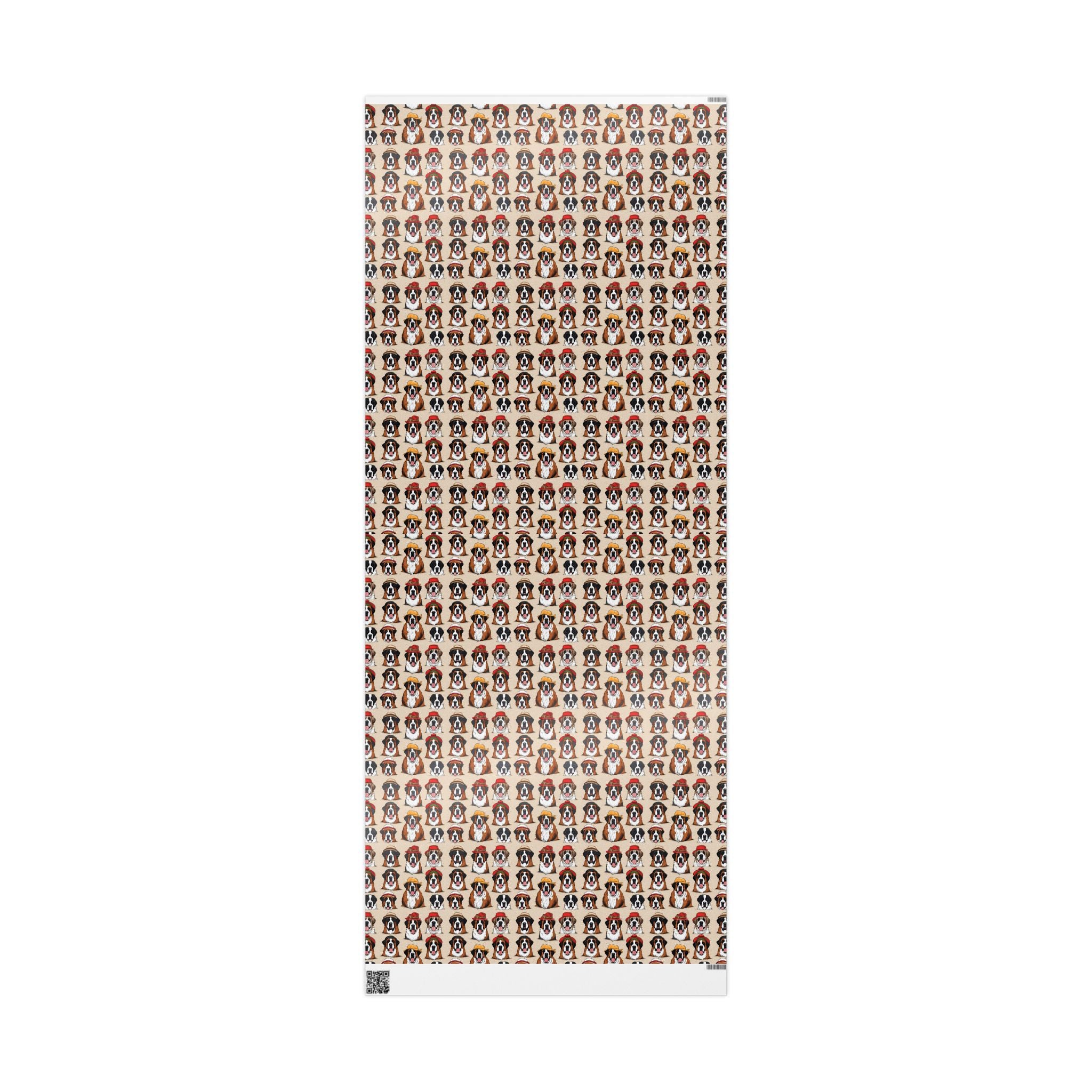 Saint Bernard Wrapping Paper Roll — Festive Saint Bernard Pattern Holiday Gift Wrap