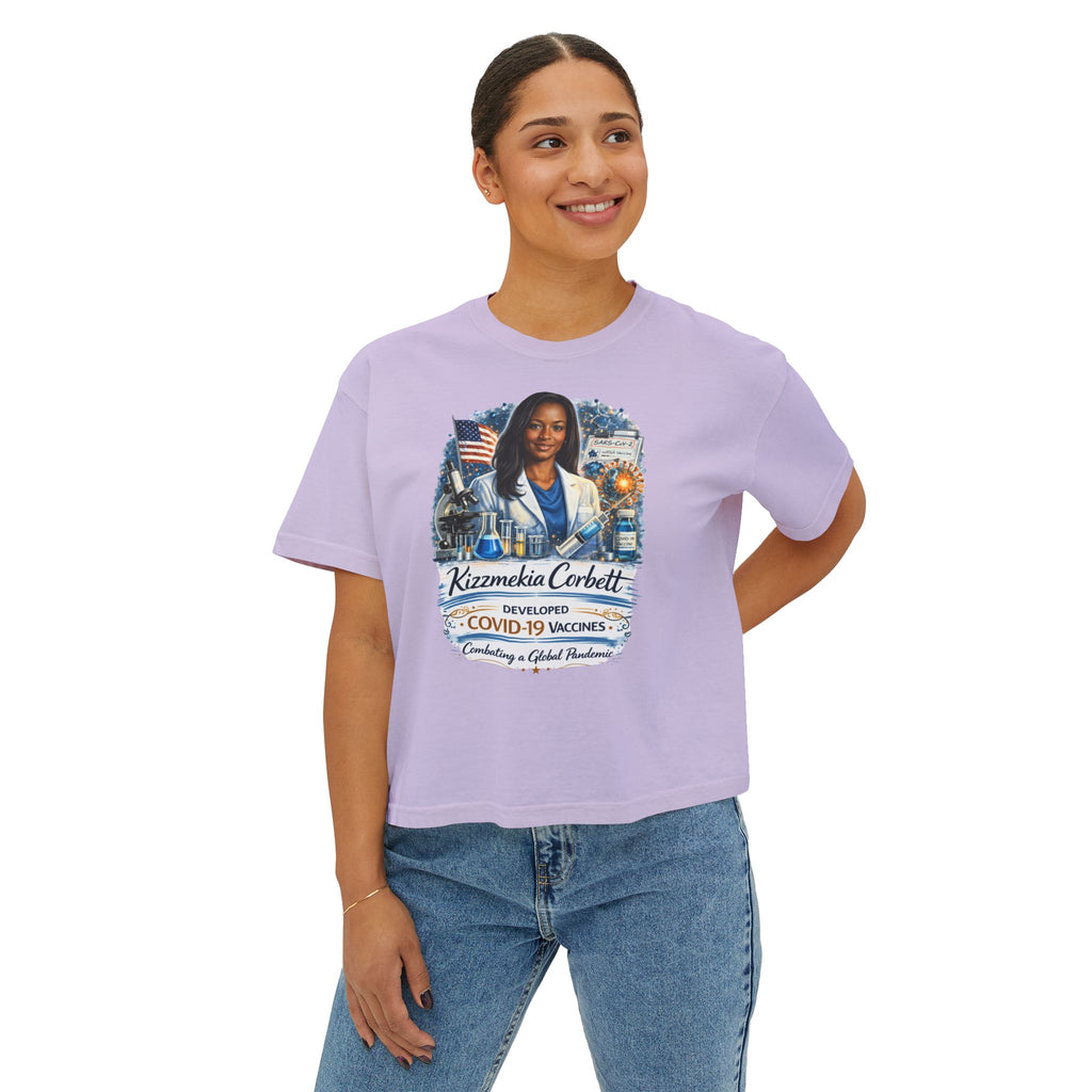 Kizzmekia Corbett Immunologist Tribute Boxy Graphic Tee