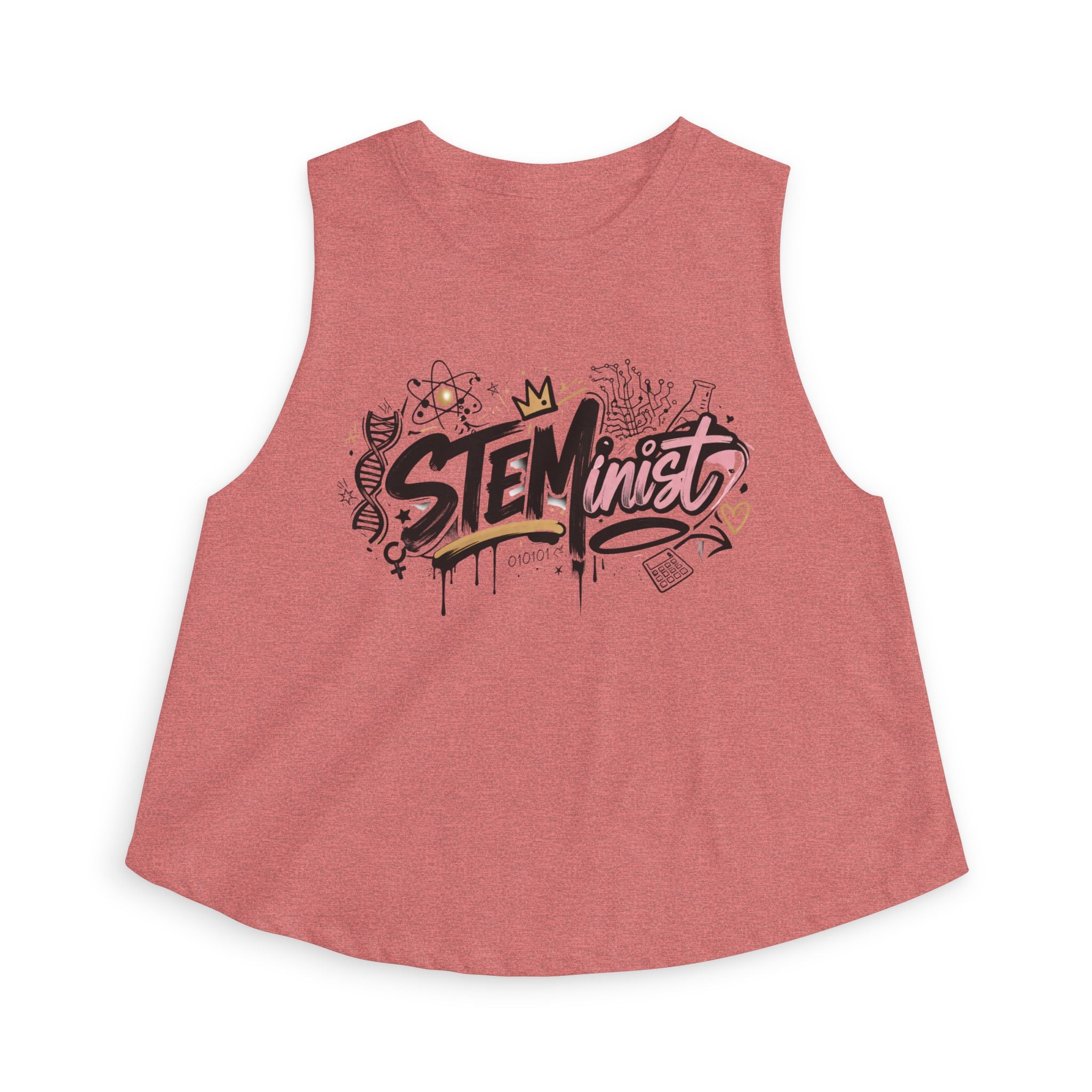 STEMinist Graffiti Women's Crop Top Feminist Science Graphic Tank for Girls, Engineers & STEM Students